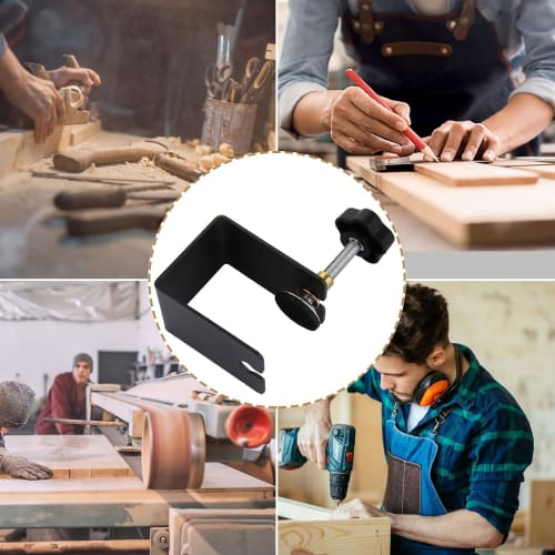 SaveSooo C-Shaped Clamps, Desk Clamps, Small Adjustable Fixtures, Black, Cabinet Fixing, DIY (Black, Set of 2)