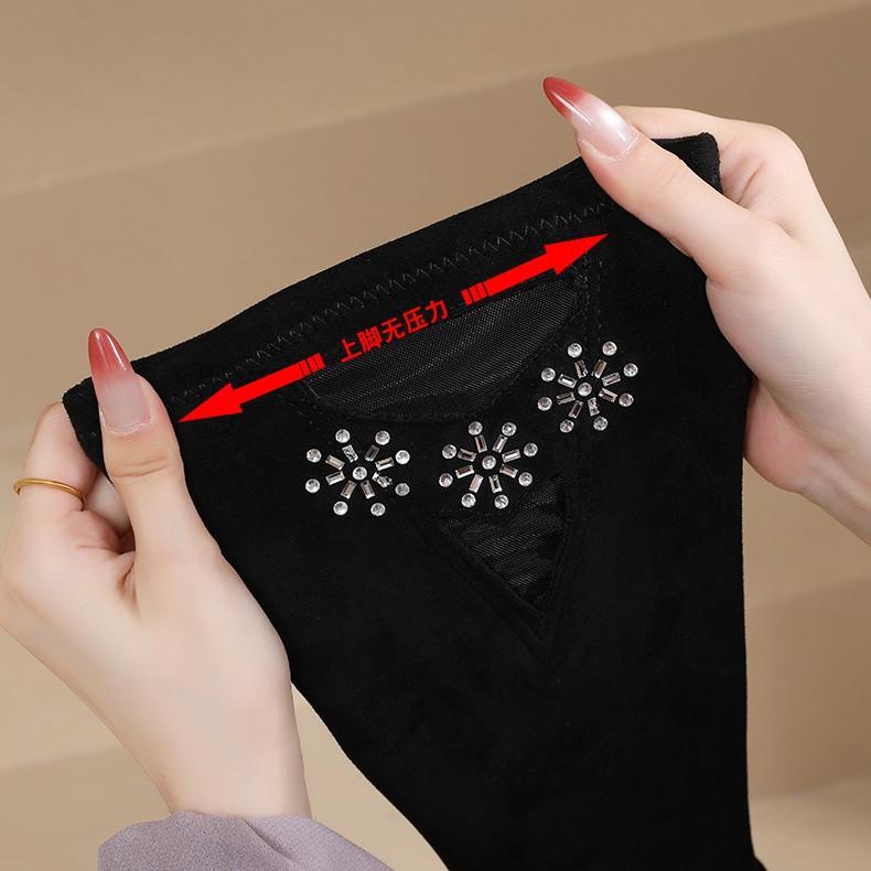 2025 Herbst- und Winter-Neustiefel, elastische Overknee-Stiefel, dicker Absatz dünn, hohe Stiefel fallen nicht herunter, High-Heel-Stiefel Damen