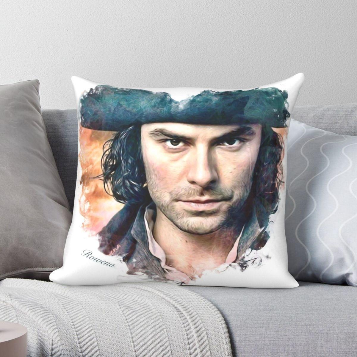 Exquisite Ornaments Unisex Aidan Turner Actor Square Pillowcase Polyester Linen Velvet Printed Zip Decor Home Cushion Cover