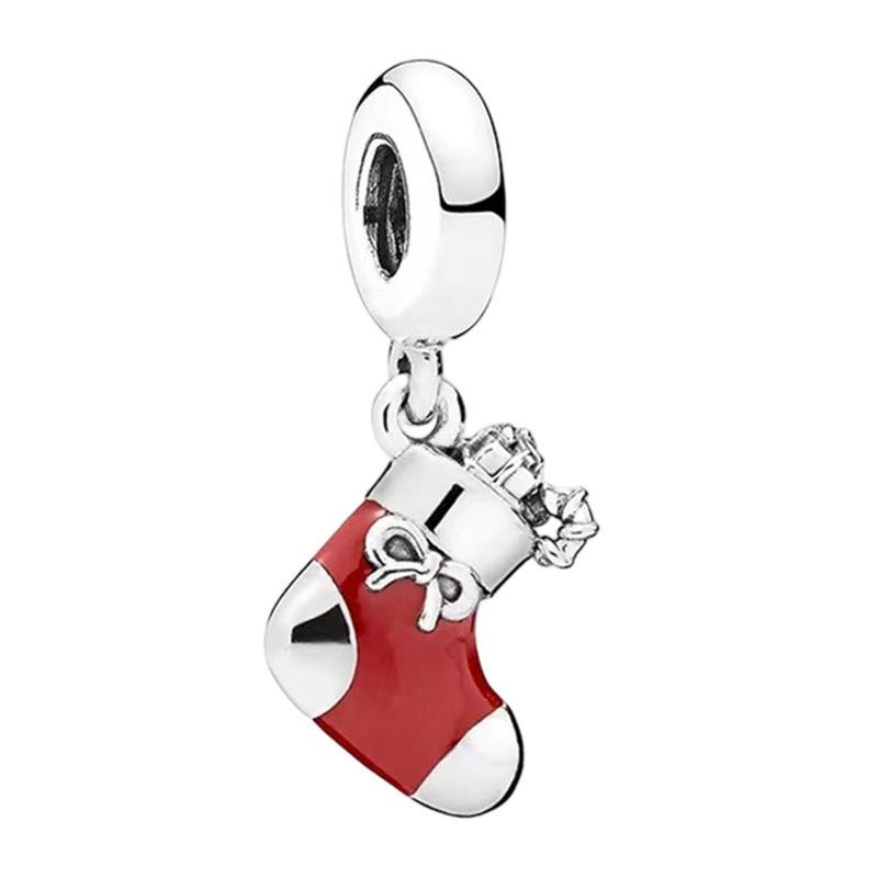 Novos Pingentes de Natal Diy Joias Femininas Presente Árvore de Natal Rena Nariz Vermelho Papai Noel Contas Encaixe Pulseira Original Acessórios