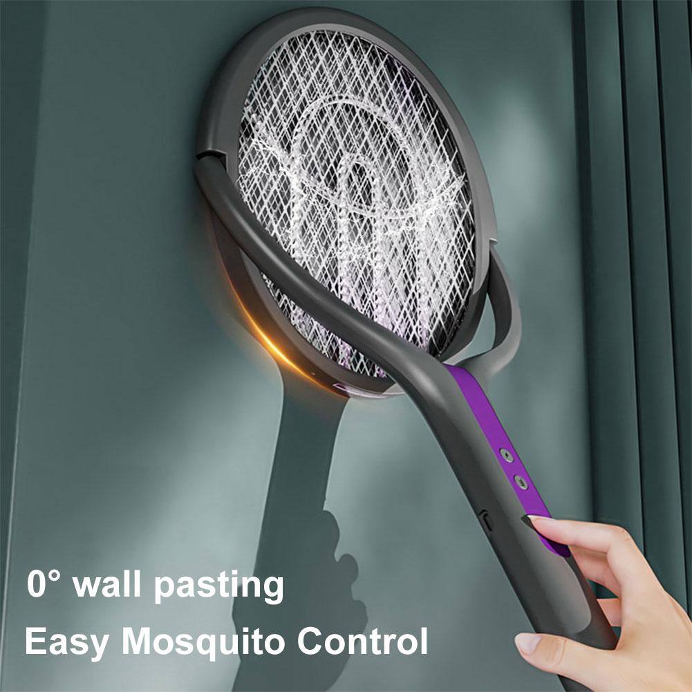 Rotating Head Electric Mosquito Swatter 2-in-1 Retractable Home Electric Mosquito Killer Outdoor Mosquito Trap Mosquito Repellen