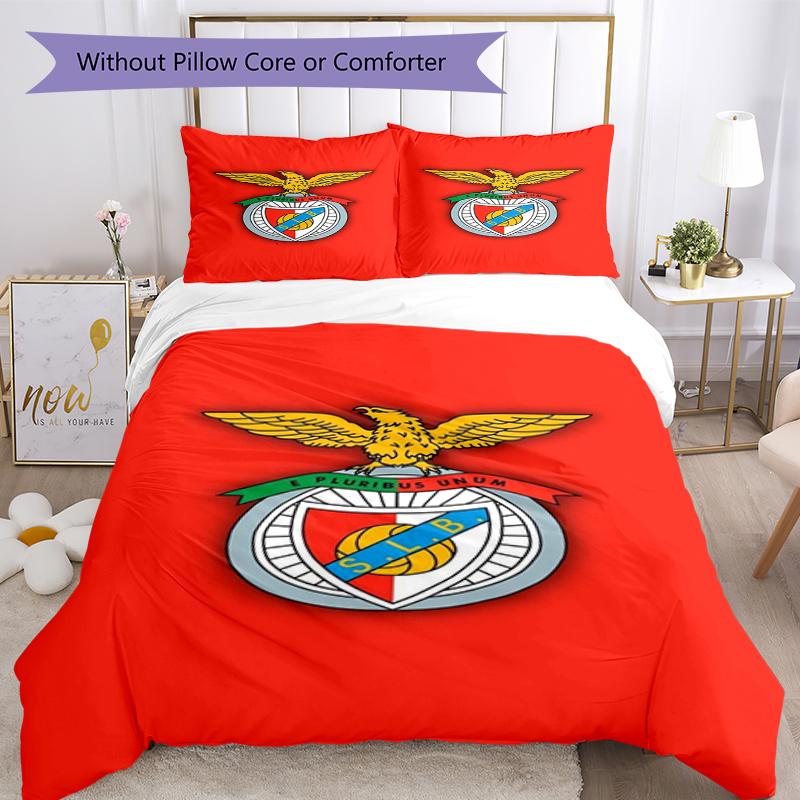 3pcs Benfica Bedding Set Duvet Cover Closure Includes 1 Duvet Cover & 2 Pillowcases, Soft and Comfortable for All Seasons.