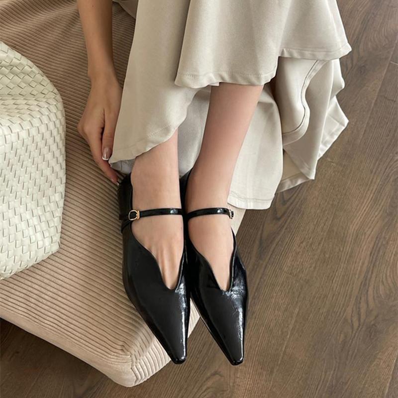 Bailamos 2025 Ladies Women Flat Shoes Fashion Brand Buckle Women Elegant Laofer Shoes Flat Heel Slip On Dress Ballerinas Shoes