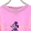 MICKEY UNLIMITED Check Pattern Short Sleeve T-shirt F Pink Women Used
