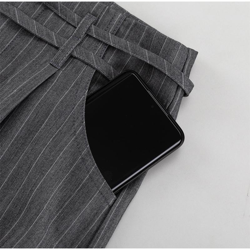 Retro Striped Casual Wide Leg Pants Spring and Summer Women's Fashion Commuting Versatile High Waist Loose Straight Leg Pants