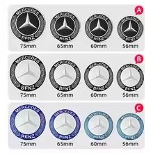 For Mercedes Benz Amg 56mm 60mm 65mm 75mm Car Wheel Center Hub Cap Emblem Sticker For Mercedes Benz W204  W213 W221 W177 W246 GLA GLC CLABSAW DM1