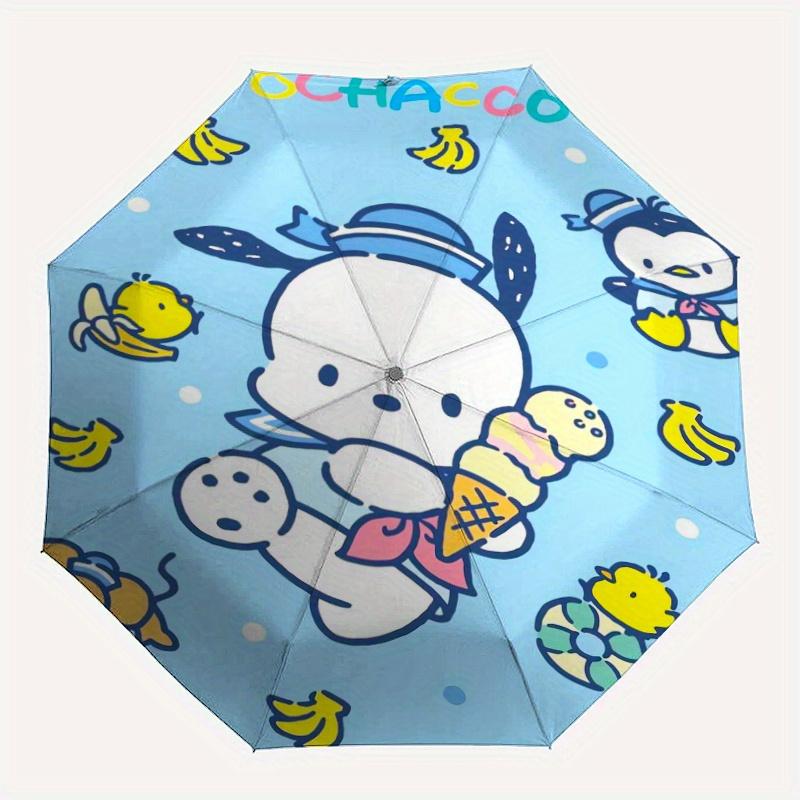 Penguin and Pochacco Automatic Opening and Closing Cartoon Umbrella - Small Umbrella Suitable for Various Occasions, Portable 3-Fold Small Umbrella Fo