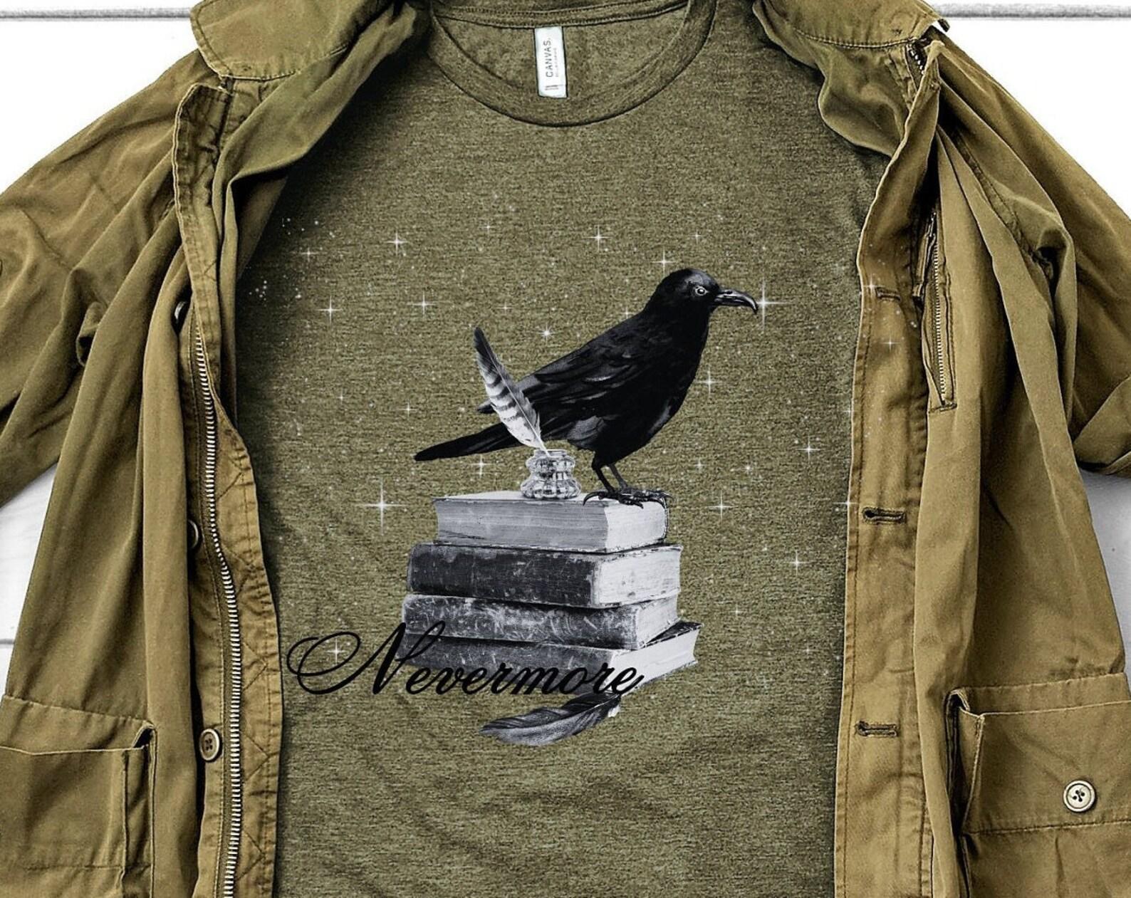 Nevermore Raven Edgar Allan Poe Academia Aesthetic Whimsigoth Gothic Unisex Jersey Short Sleeve Tee M
