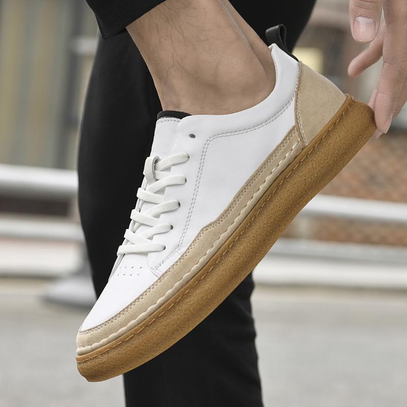 Fashion Genuine Leather Men's Trendy and Fashionable Board Shoes Hot Selling Fashion Driving Walking Skateboard Shoes Outdoor Sports