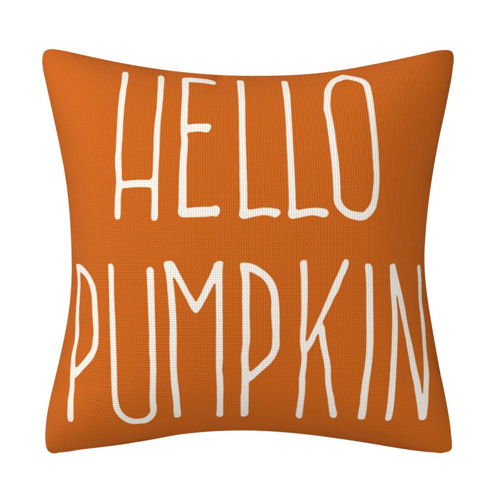 New Black and White Striped Pumpkin Maple Leaf Linen Pillowcase Autumn Orange Sofa Cushion Cover Combination