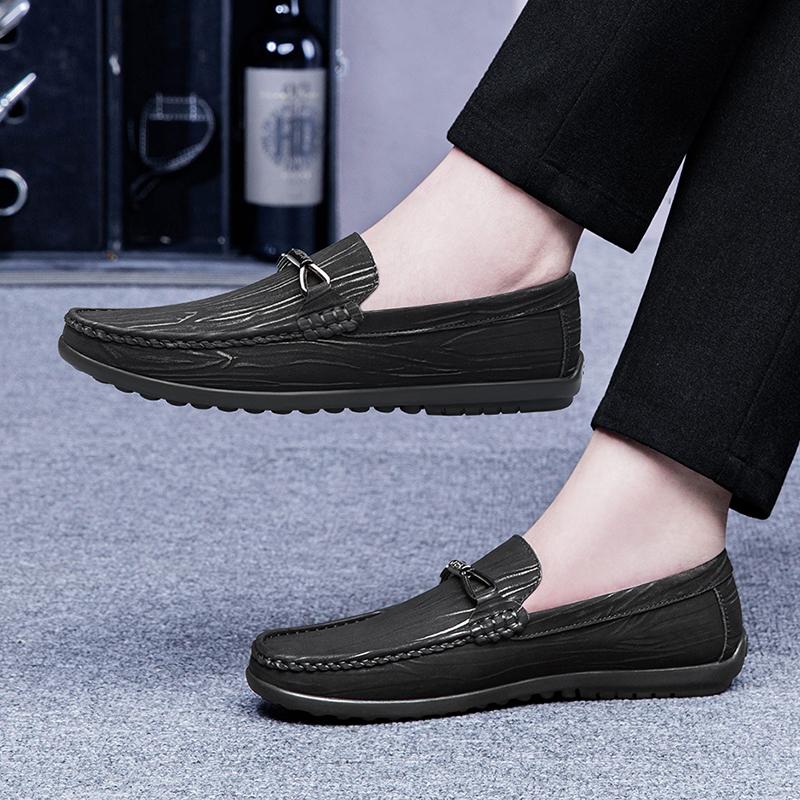 Causal Leather Men Shoes Formal Mens Loafers Moccasins Soft Breathable Slip on Boat Shoes Leisure Walk Italian New Driving Shoes