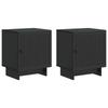 Nightstand Set of 2 Black 43 X 34.5 X 50 Cm Engineered Wood