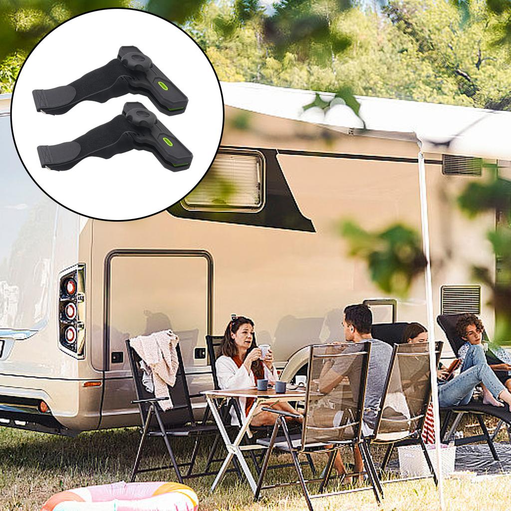 2pcs Car Awning Stabilizers Clamps Heavy Duty Car Awning Clips Awning Grippers Wind Resistant Awning Clips Simple Installs