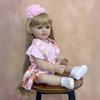 BZDOLL 55cm 22inch Reborn Baby Full Body Soft Vinyl Newborn Bebe Girl With Blonde Long Hair Princess Toddler Toy Lovely Christmas Gift