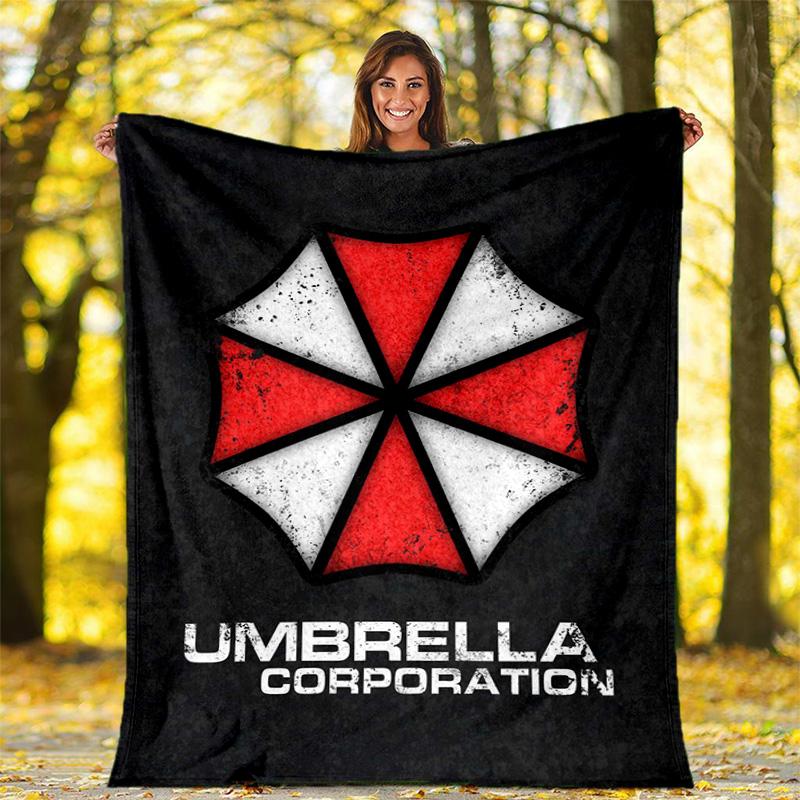 The sci-fi game Resident Evil features the Umbrella Corporation blanket a soft home furnishing nap decoration a warm Sherpa blanket for all seasons U8