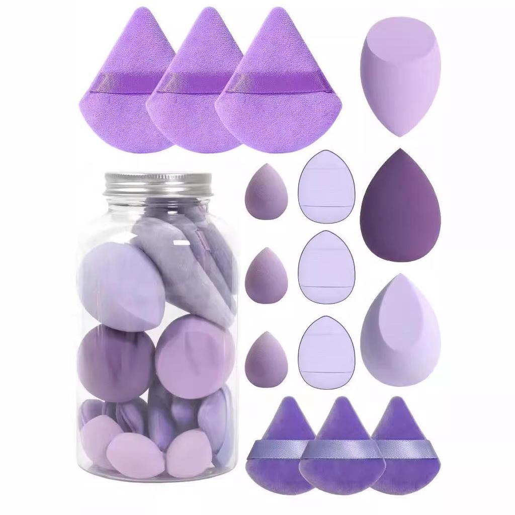 15-Piece Drift Bottle Makeup Sponge Set: Includes Thumb, Cotton, and Mini Puffs