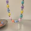 Sweet wind colored necklace dopamine love round bead collarbone chain versatile temperament student bracelet necklace female