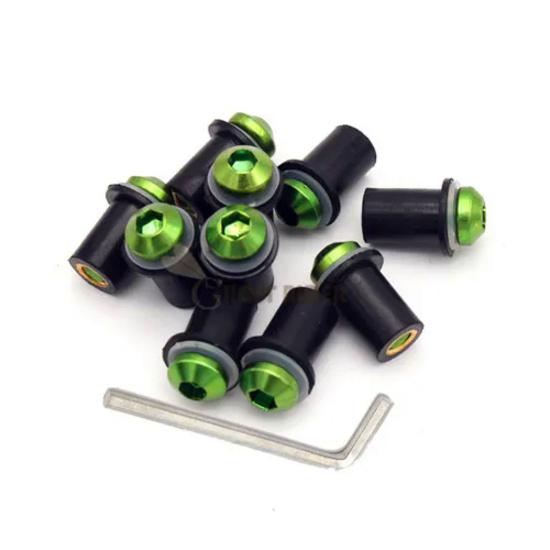 10Ps Motocicletă 5mm șuruburi parbriz parbriz șurub piuliță kit de fixare pentru KAWASAKI NINJA 250R/300 ZZR 400 versys 650/1000