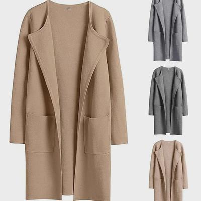 Europäischer und amerikanischer Damen-Casual-Revers-Wollmantel