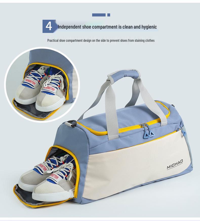 Water-Repellent Travel Bag with Wet/Dry Separation & Shoe Compartment for Sports, Fitness, Business, and Short Trips