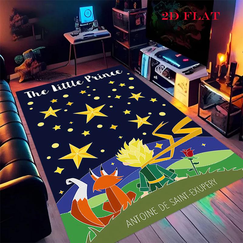 Little Prince Dew Carpet Rug for Living Room Bedroom Home Sofa Decoration,Kids play Nonslip Floor Mat