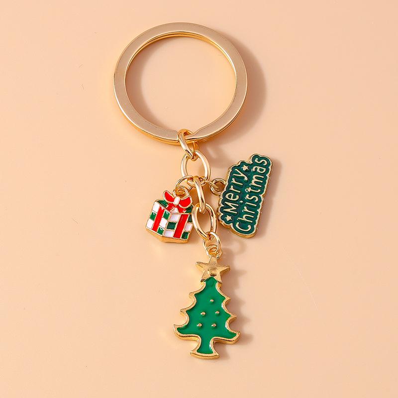 New Enamel Christmas Keychain Snowman Santa Claus Key Rings for Car Key Holder Women Girl's Handbag Pendants Jewelry Gifts