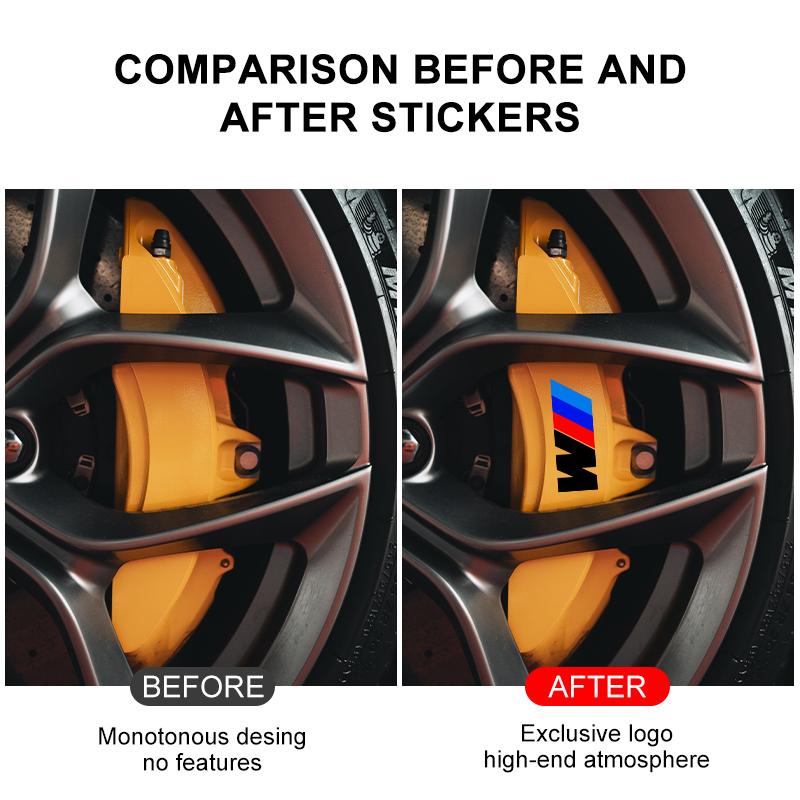 6Pcs Car Brake Caliper Vinyl Stickers Decor for M Logo X1 X4 X3 X5 X6 Z3 Z4 G30 G20 E36 E46 E90 E92 E60 E80 E34 F10 F30