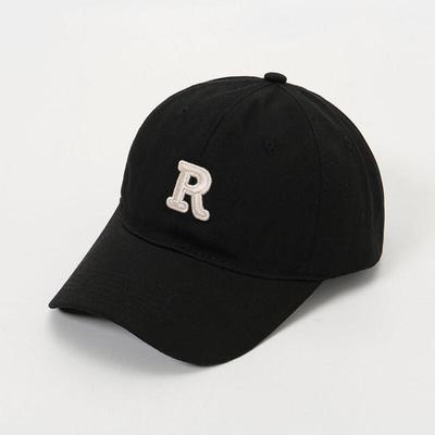 R Embroidery Patch Black Ball Cap Genderless Cap