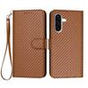 For Samsung Galaxy A36 5G Wallet Case with Strap Carbon Fiber Texture Leather Mobile Cover