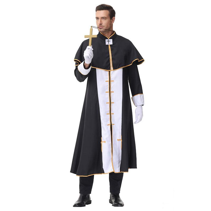 Cosplay Halloween Priesterkostüm Erwachsener Cos Vampir Männlicher Missionarspriester Jungfrau Maria Priesterkostüm