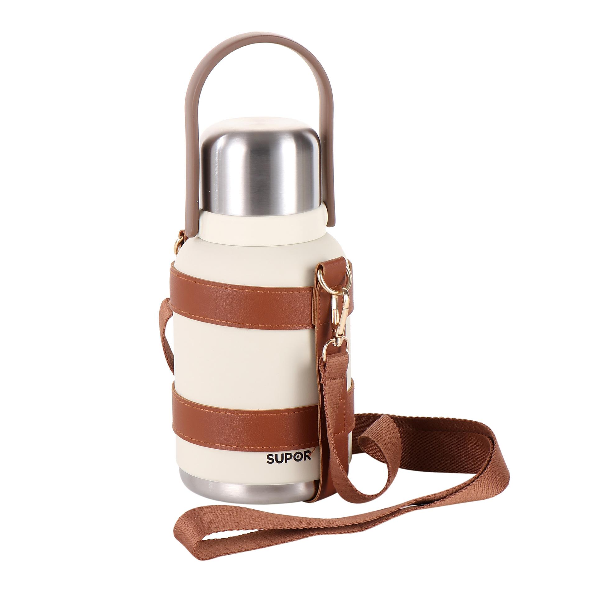 

Outdoor High Color Value Portable Large-capacity Insulation Cup Protective Cover Imitation Leather Crossbody Cup Cover