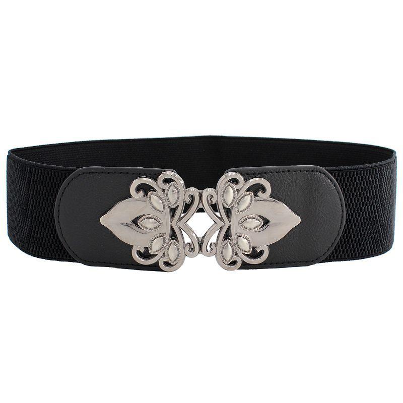 Trendy Womens Black Stretch Waist Belt Offering A Slender Look With Versatile Wear Options