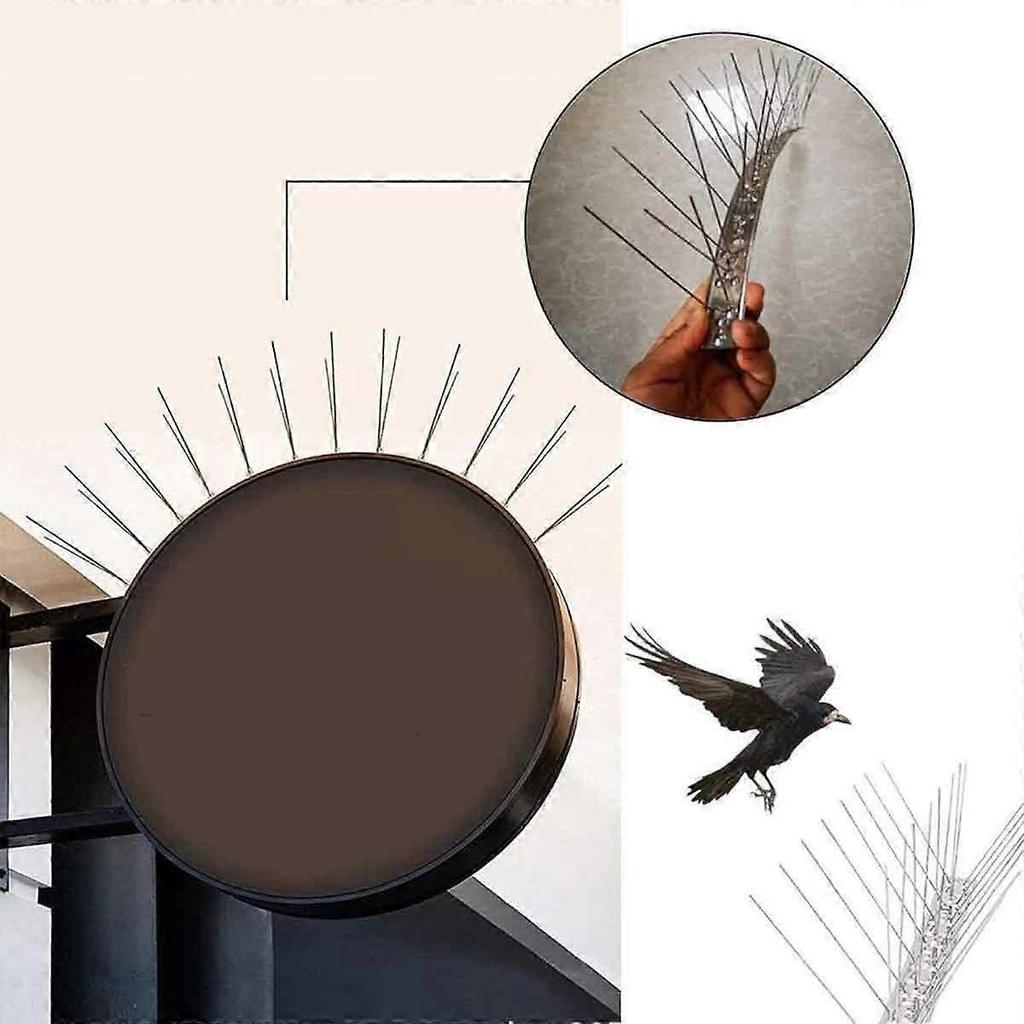 5 Strips Bird Spikes For Pigeons Small Birds,stainless Steel Bird Spikes -no More Bird Nests & Poop-disassembled Spikes