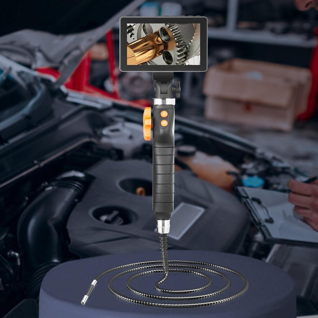 Borescope Endoscope Two-Way 180° Articulating 5" IPS 8X Zoom 6.4mm Lens