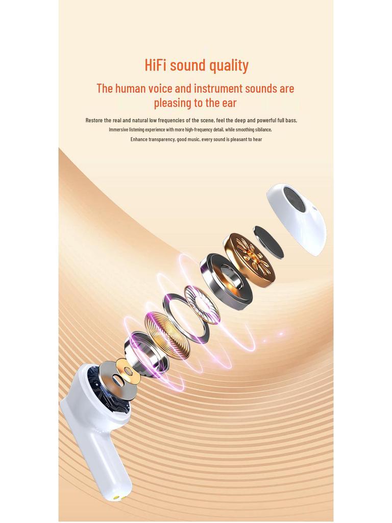 Portable Semi-In-Ear Noise-Canceling Bluetooth Headset with Stereo HD Calls for Sports