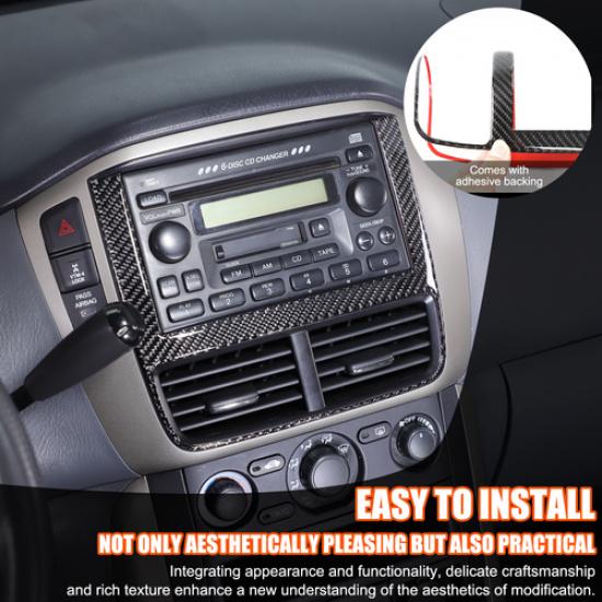 Soft Carbon Fiber Multimedia Switch Trim Sticker For Honda Pilot 2003-2008