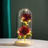 Eternal Red Rose Luxurious Gold Foil Flower LED Glass Dome Beautifully Packaged Forever For Home Decoration Anniversary Gift