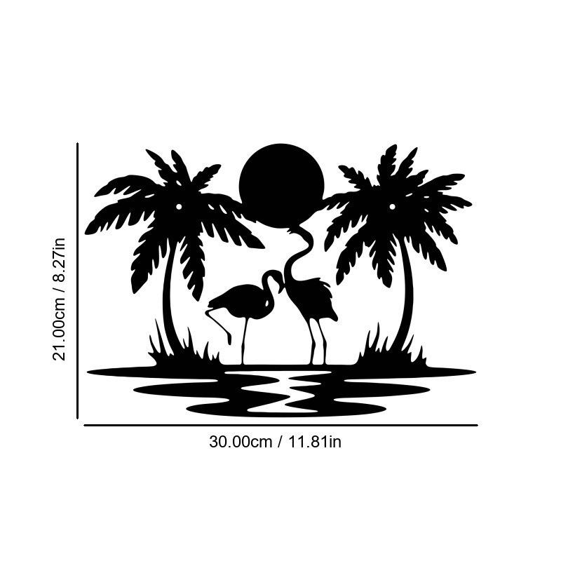 Mountain View Laser-Cut Black Iron Silhouette Wall Decoration