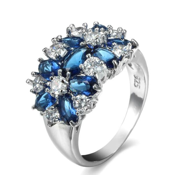 Reine Sterling Silber Ringe Funkelnd für Damen Mädchen Brillante CZ Kristall Hochzeit Verlobung Sommer Sale 2020 Neu