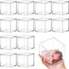 12pcs Clear Acrylic Storage Boxes with Lids for Jewelry Cosmetics Handicrafts Candies Decorative Boxes 4.5cm Jewelrys Organizers