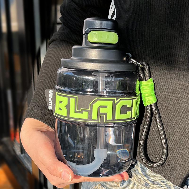 

Спортивный чайник большой емкости, портативный портативный пластиковый стаканчик, красивая студенческая соломенная чашка 930ml