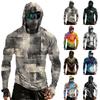 Men's Casual Drop-Shoulder Hooded Long-Sleeve Shirt