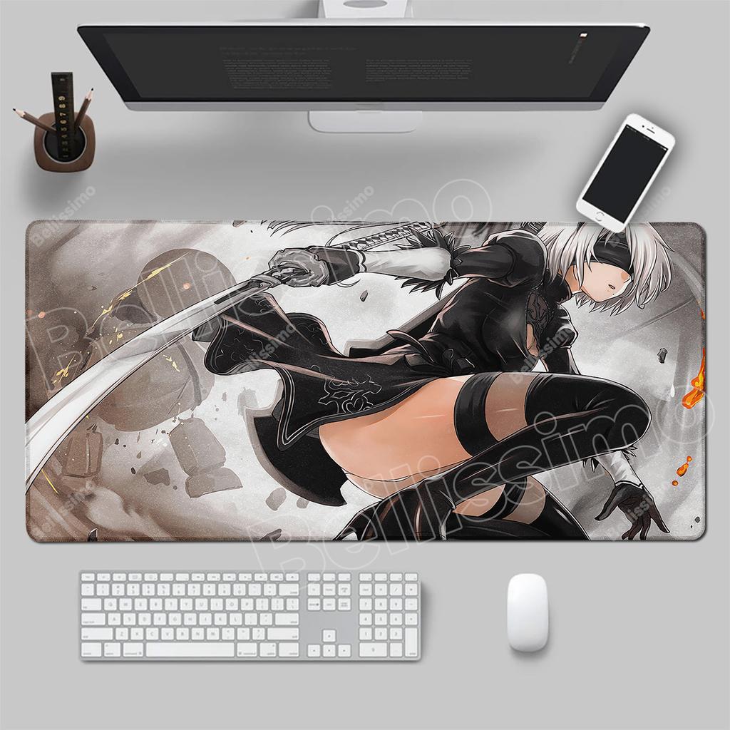 Horká herní dívka NieR Automata YoRHa No. 2 Typ B Podložka pod myš Klávesnice Koberec Gumová Stolní Podložka Herní XXL PC Příslušenství Podložka pod myš