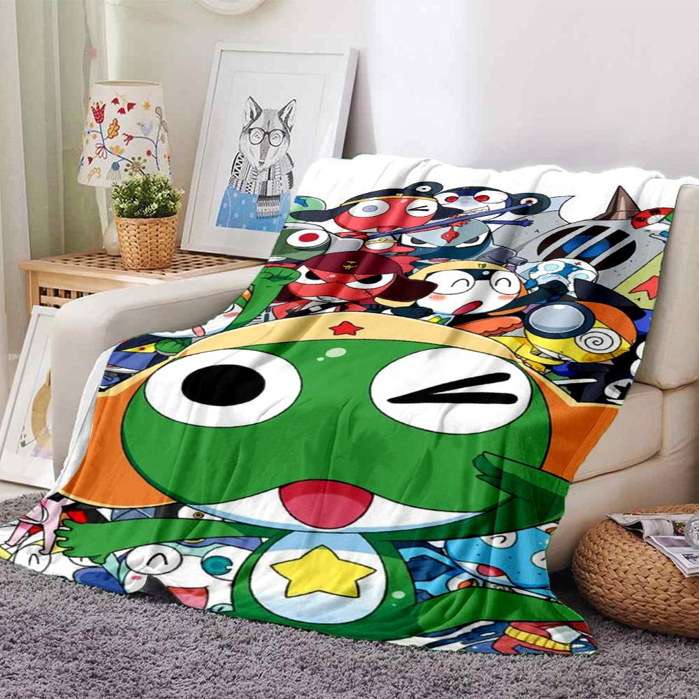 Keroro Army Adventure Flannel Blanket Super Soft Warm Cozy Blanket For Sofa Bed Office Travel Allseason Home Decor Gift