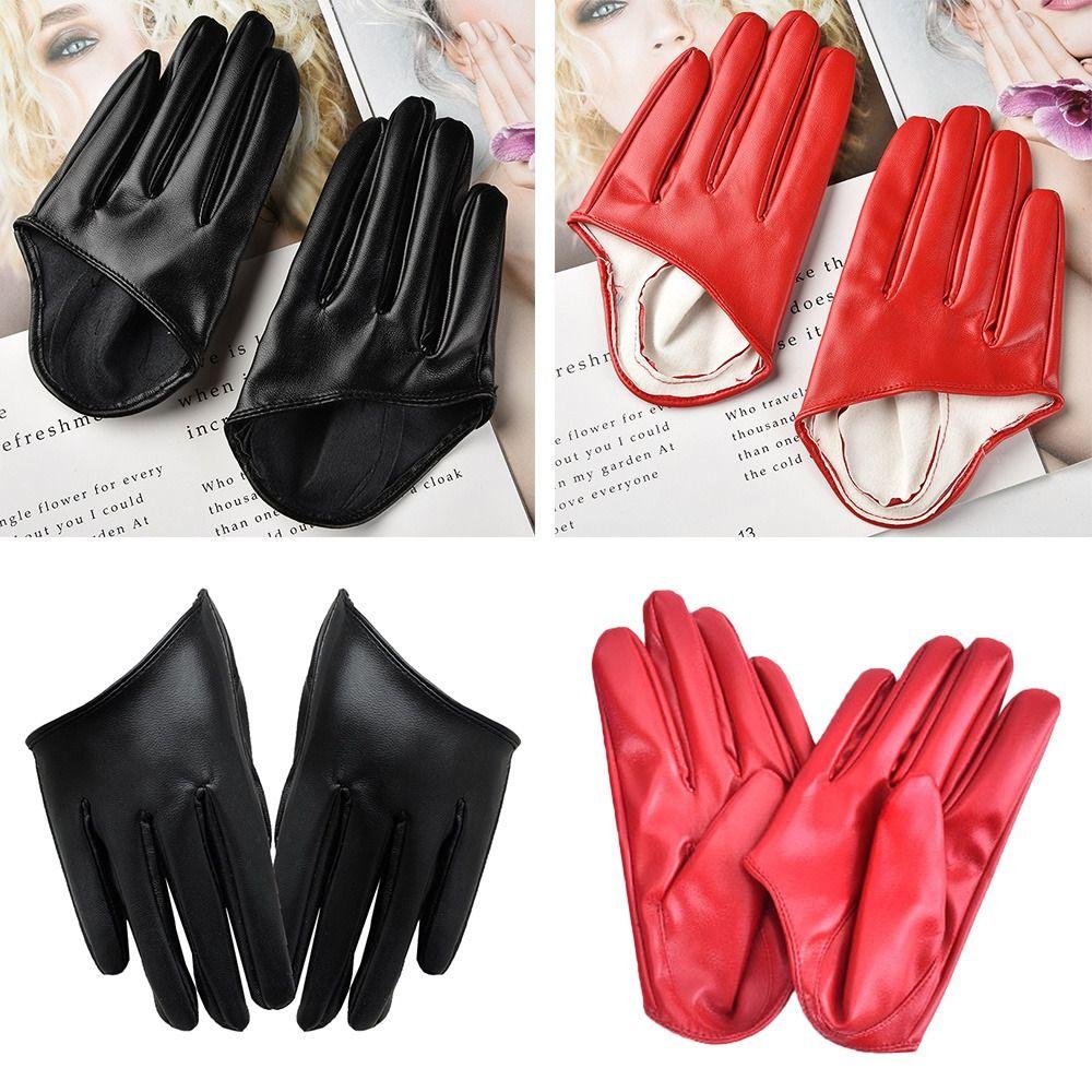 Performance Fäustlinge Damen Autofahren Kleid PU Leder Handschuhe Fünffingerhandschuhe Cosplay Fäustlinge