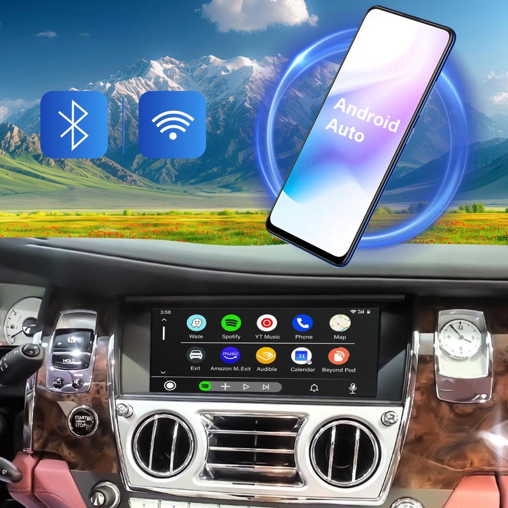 Wireless CarPlay Android Auto DAB DVR HDMI Kit Compatible For Rolls Royce Phantom Ghost CIC Mirror-Link