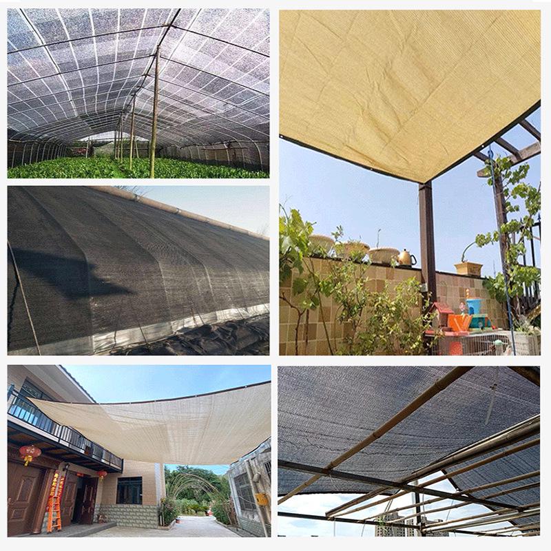 Beige Sunshade Net for Courtyard - UV Protection with Reinforced Edges