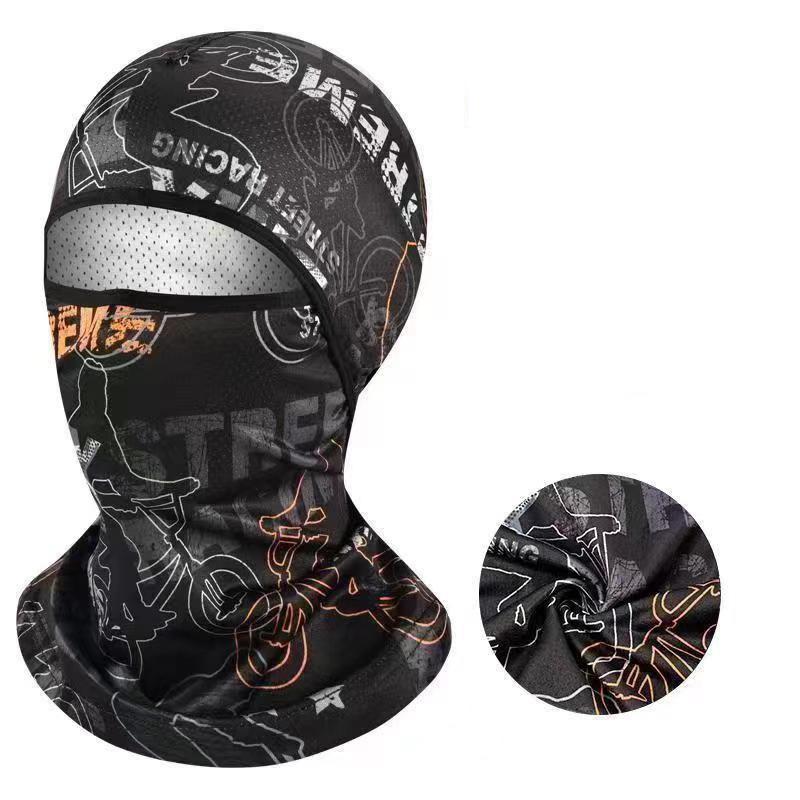 Summer Cool Balaclava Ice Silk Cycling Full Face Cap Sun Anti-UV Protection Sports Face Cover Headwear Bike Motorcycle Men's Hat