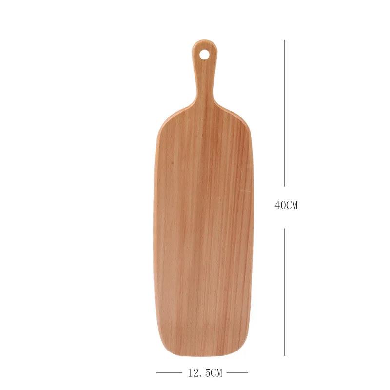 

Beech Chopping Blocks Kitchen Wood Food Plate Wooden Pizza Sushi Bread Whole Wood Tray Cutting Board No Paint
