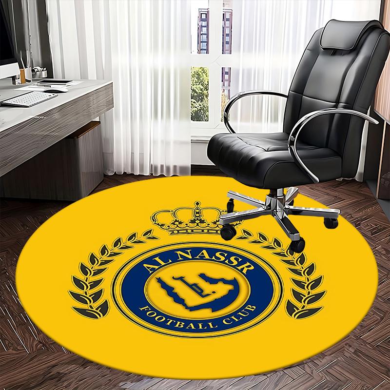 

Al Nassr Football Club,Soccer Jersey Chair mat Round Rug Office carpet, Machine Washable, Non slip, Suitable for Living Rooms, Bedrooms 120cm